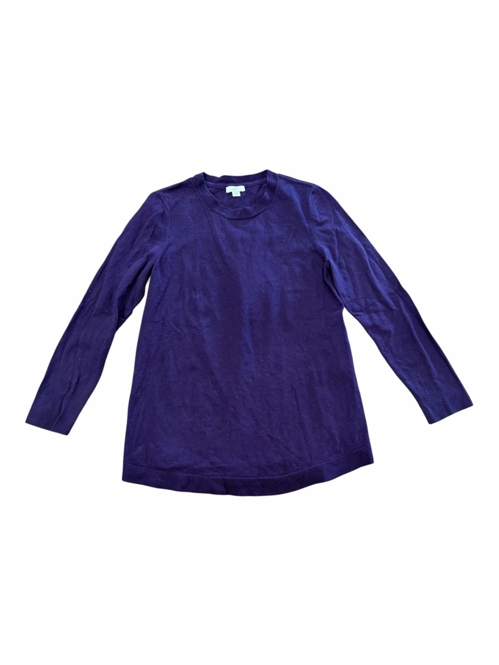 J. Jill Purple Long Sleeve Crewneck Light Knit Sweater S